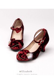 Iris Corolla Elizabeth Dual Colour Velvet Shoes(Leftovers Stock/5 Colours)